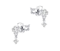 Lovely Crystal Silver Stud Earring STS-6334